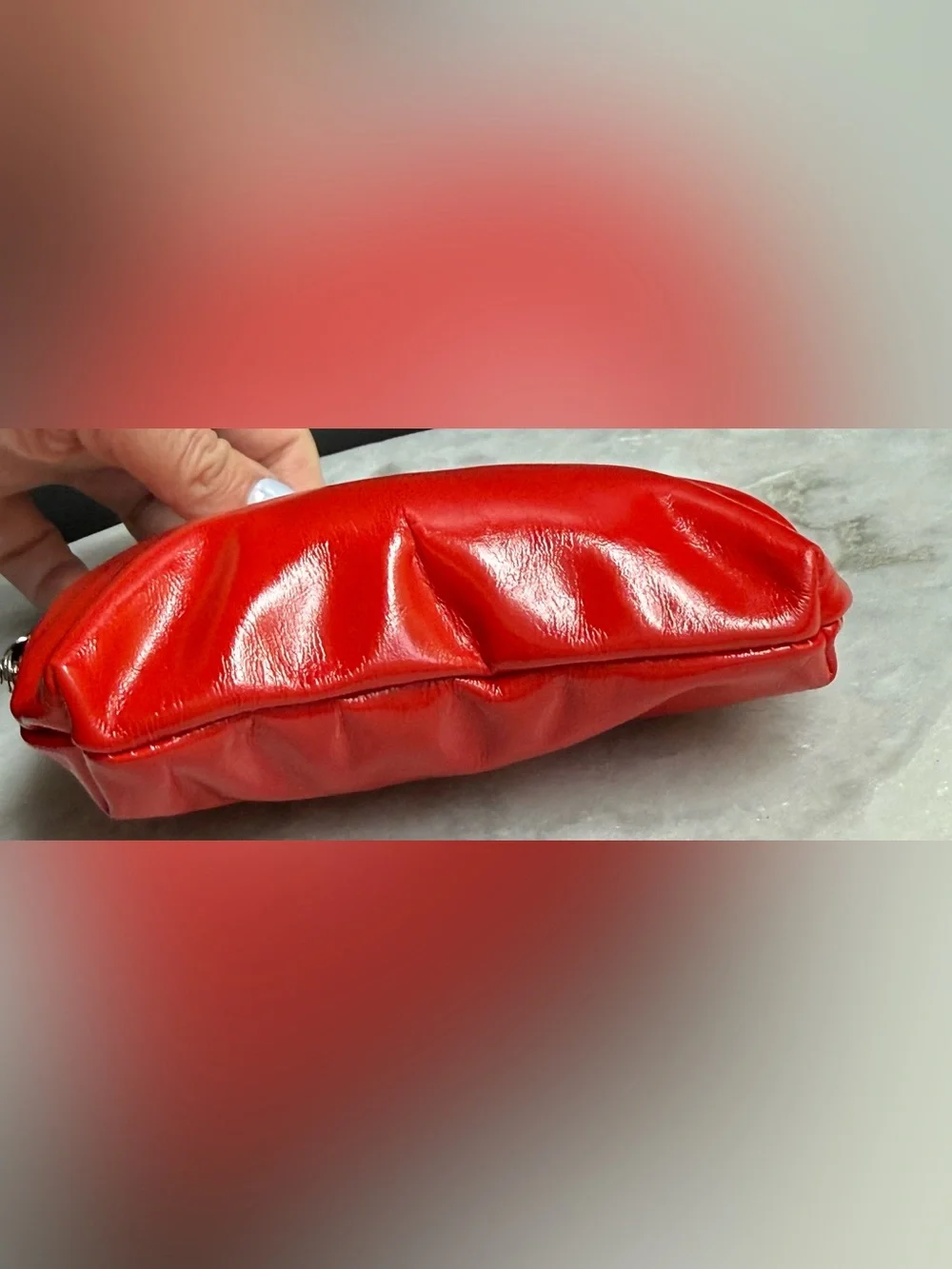 Vintage Style Red Faux Leather Double Kiss Lock Coin Purse Wallet Polka Dot